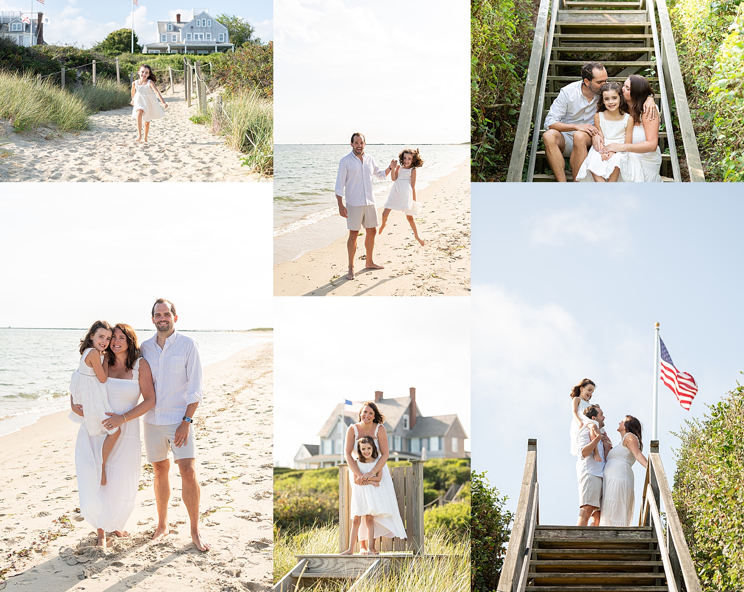 family of three plays on Steps Beach by Rachel Elizabeth Photographer
