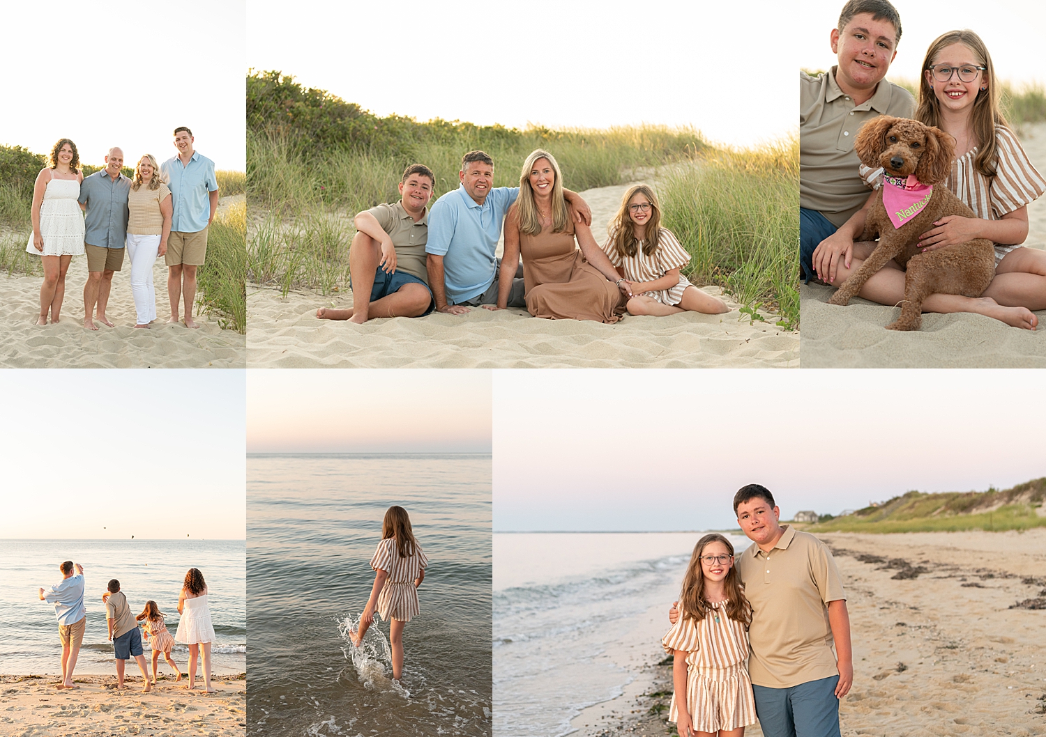 extended family playing at Washing Pond by Nantucket Family Photographer