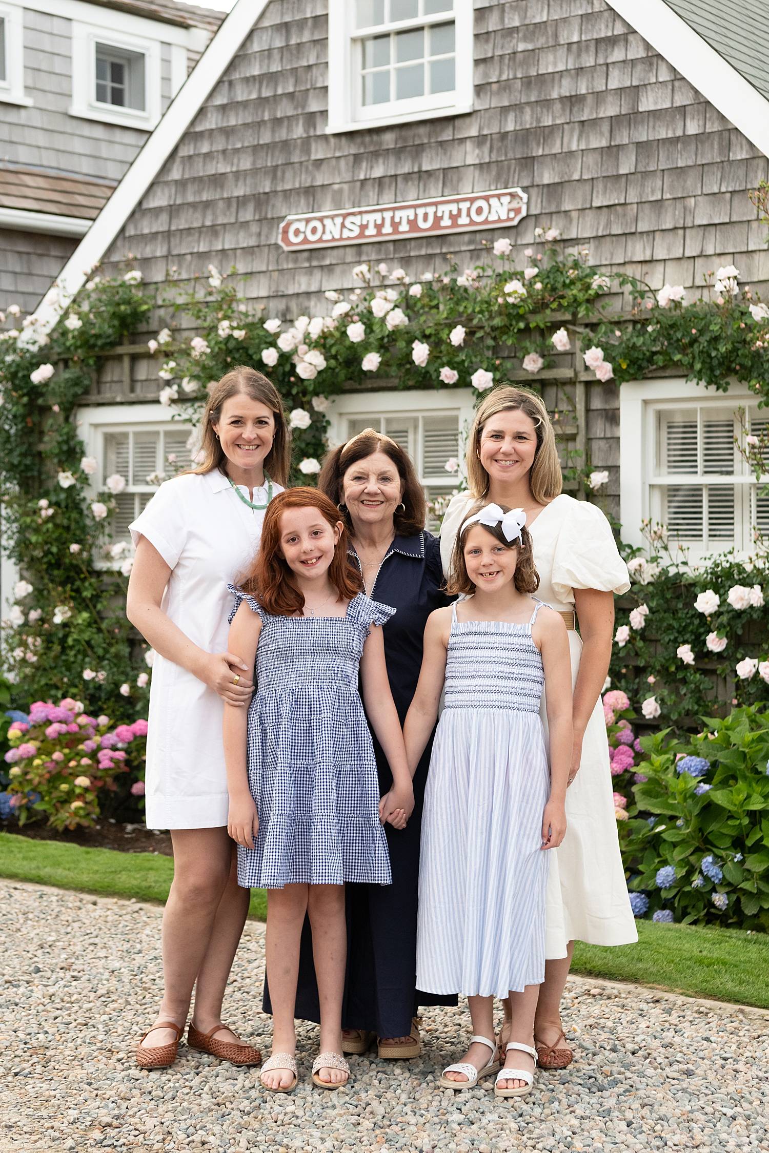grandmother, mother and daughters together at Old North Wharf